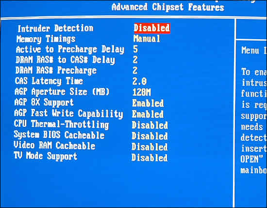 Advanced Chipset Features
