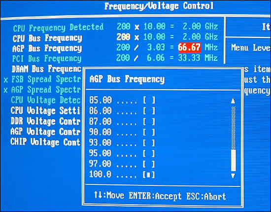 AGP Bus frequency