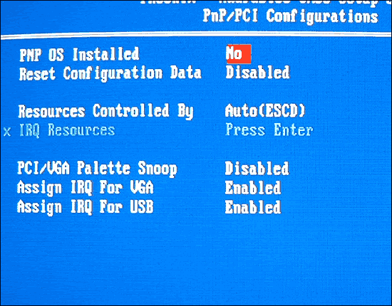 PNP/PCI Configurations