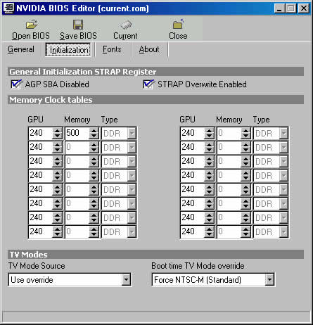 Leadtek BIOS Core-/Speichertakt