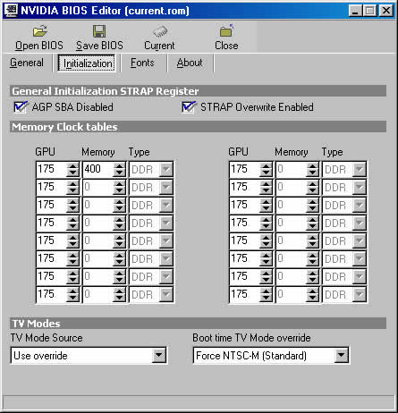 Leadtek BIOS Core-/Speichertakt