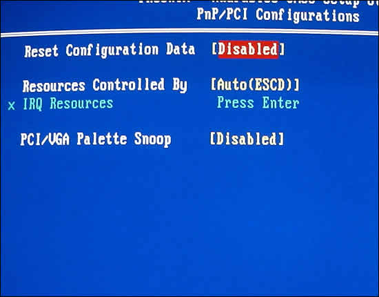 PnP/PCI Configurations