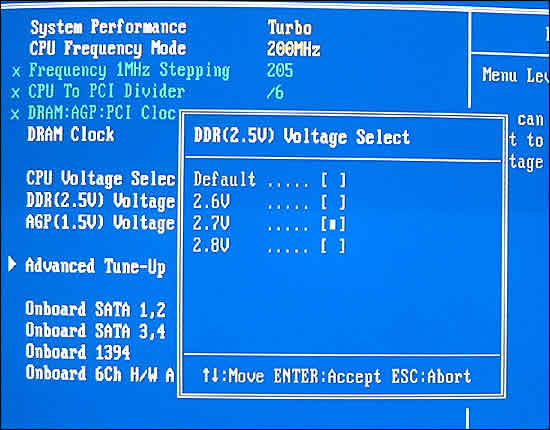 DIMM Spannung