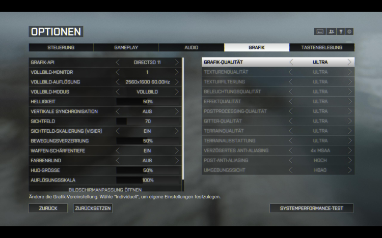 Einstellungen Battlefield 4