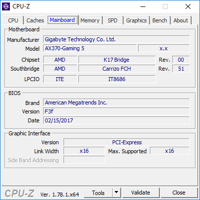 Ryzen 7 1800X: CPU-Z