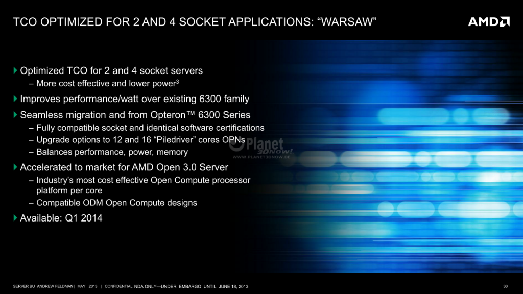 AMD Opteron - Roadmap 2014 - Warsaw