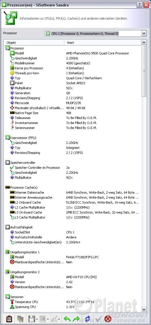 TitSiSoft Sandra Phenom 9500