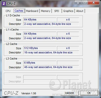 CPU-Z Cache AMD Phenom II X6 1100T