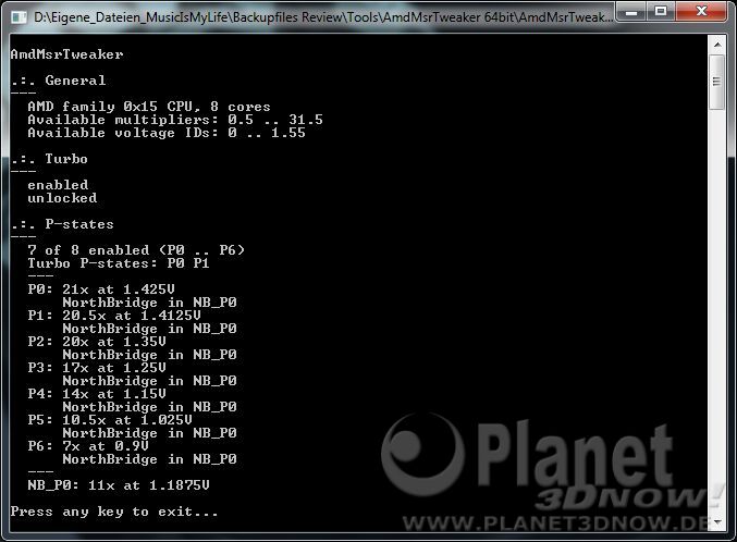 Originaleinstellungen des Turbo-Modus eines AMD FX-8350