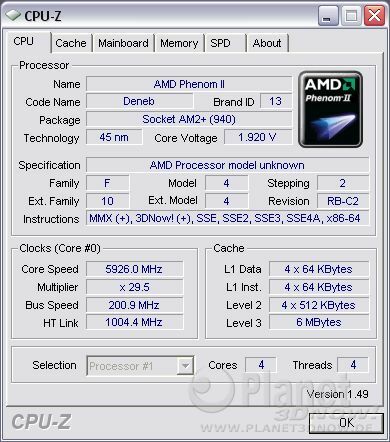 AMD Phenom II Deneb @ 5.925 MHz