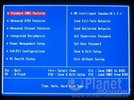 Bild vom BIOS des Gigabyte GA-MA790-DQ6