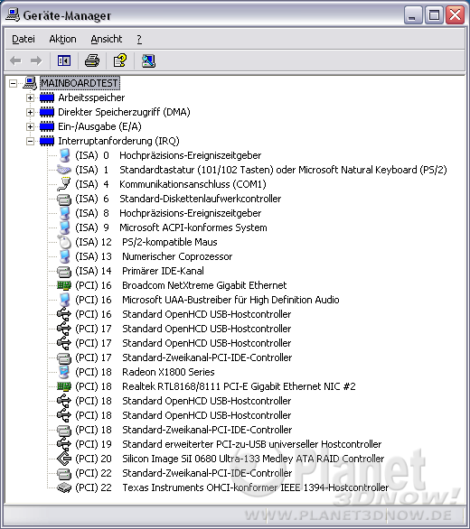 IRQ-Belegung beim Gigabyte GA-MA790-DQ6