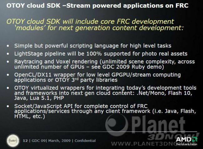 OTOY cloud SDK  Stream powered applications on FRC