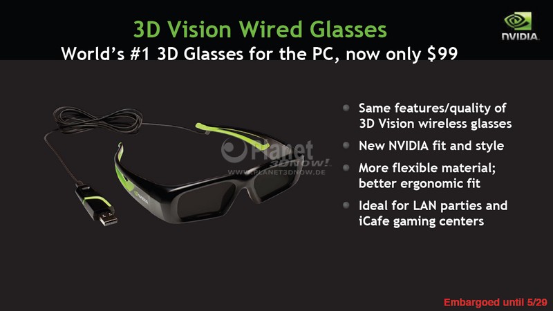 3D Vision Wired Glasses