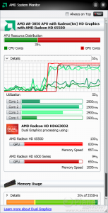 AMD System Monitor - Llano @ Dual Graphics