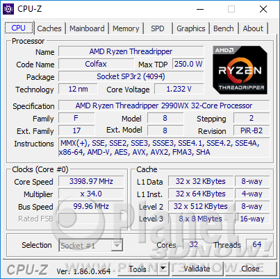 AMD Ryzen Threadripper 2990WX - CPU-Z CPU