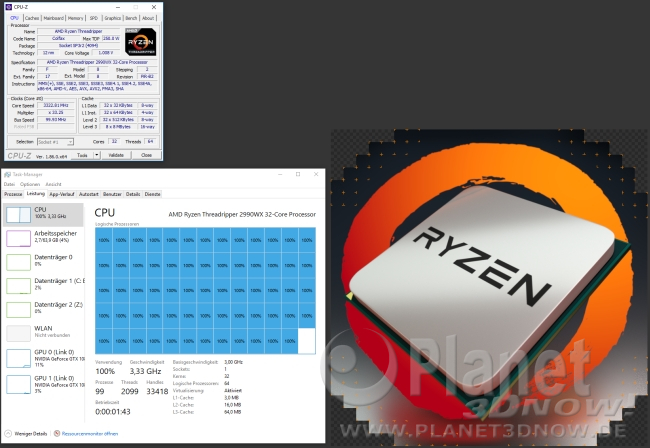 Taskmanager Threadripper 2990WX