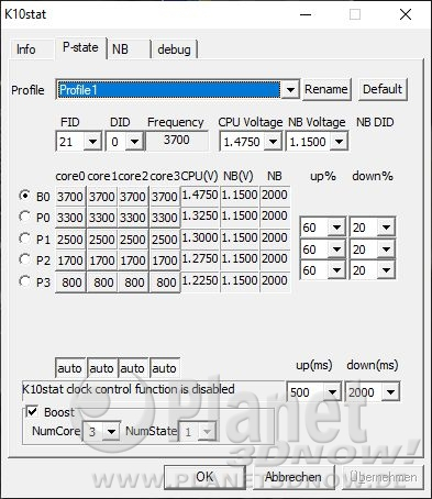 Turbo CORE: P-States beim Phenom II X6