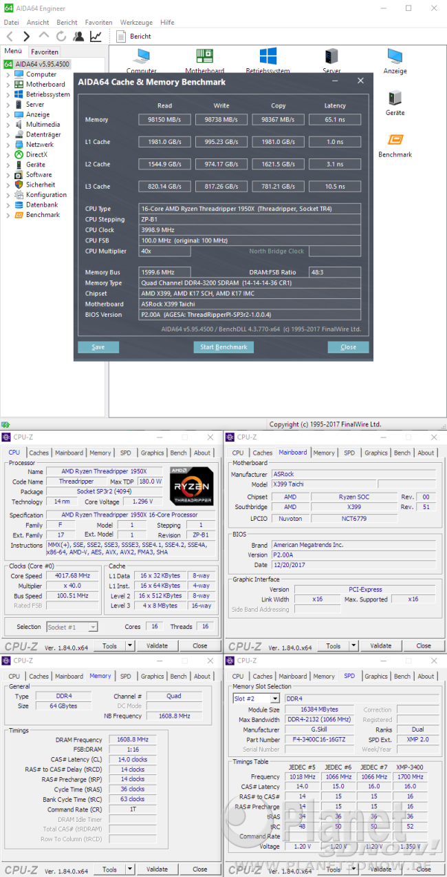 ASRock X399 Taichi: Overclocking - AIDA64