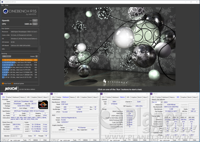 ASRock X399 Taichi: Overclocking - Cinebench R15