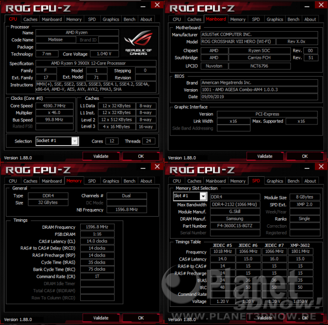 ASUS Crosshair VIII Hero (Wi-Fi): Software - CPU-Z