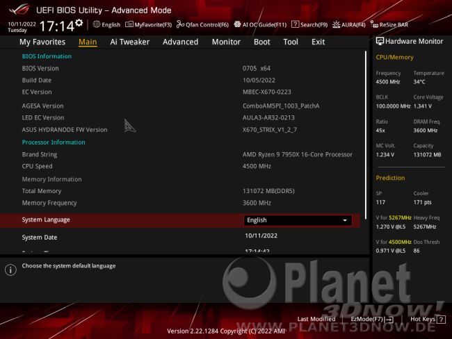 ASUS ROG Strix X670E-E Gaming WiFi: BIOS