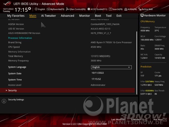 ASUS ROG Strix X670E-E Gaming WiFi: BIOS