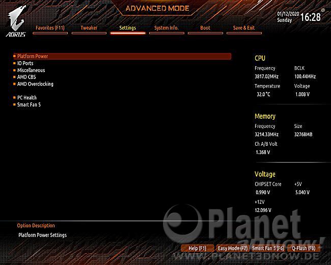 Gigabyte X570 Aorus Master: BIOS