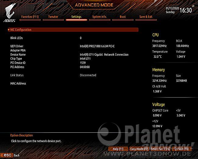 Gigabyte X570 Aorus Master: BIOS