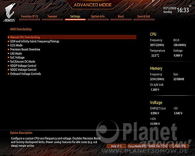 Gigabyte X570 Aorus Master: BIOS